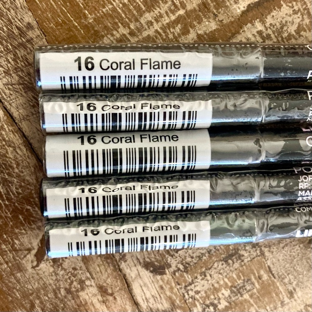 Bundle of 5 Jordana Lipliner Lip Liner Pencils #16 “Coral Flame” NOS SEALED - Picture 7 of 15